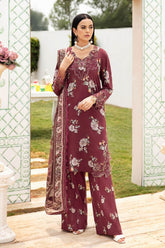 N-603 | 3PC Unstitched Suit Luxury Lawn Vol-06 Rangrez By Ramsha
